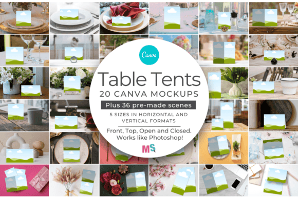 Download Table Tent Mockup Set for Canva - Premium Resources