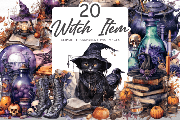 Download Watercolor Witch Item Clip Art - Item Collection