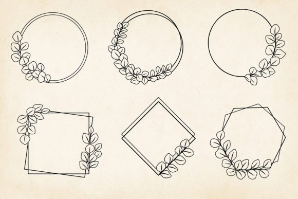 Download Eucalyptus Wreaths Hand-drawn SVG, EPS - Premium Resources