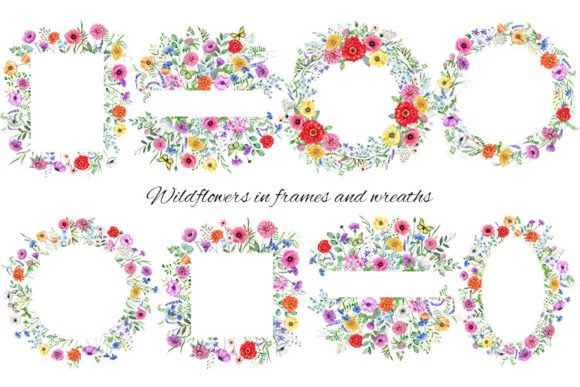 Download Wreaths and Frames with Wildflowers - Wreaths Collection