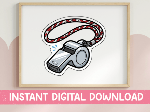 Download Coach Whistle Red Lanyard Sticker - Sticker Collection