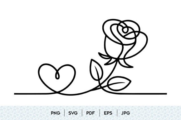 Download Rose Heart One Line SVG - One line svg Collection