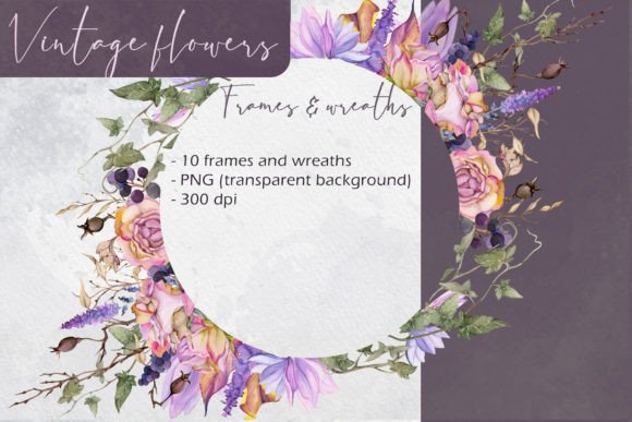 Download Vintage Flowers: Frames and Wreaths - Premium Resources