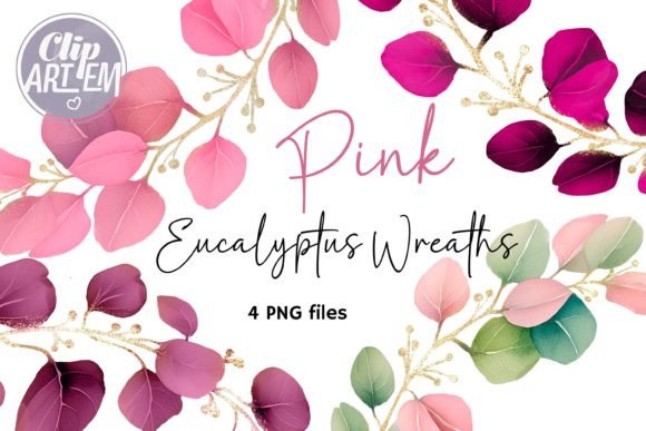 Download Pink Green Eucalyptus 4 Wreaths ClipArt - Wreaths Collection