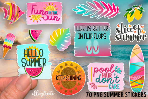 Download Printable Summer Stickers - July Sticker - Premium Resources
