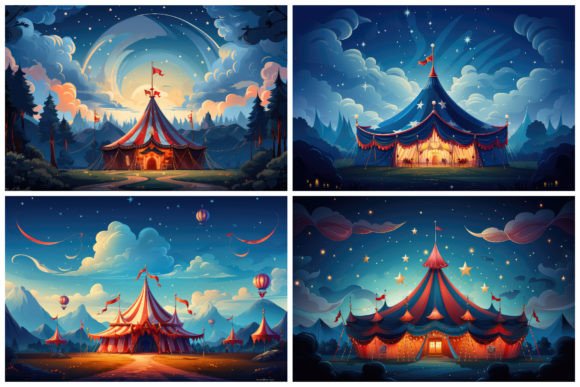 Download 24 Spectacular Circus Tent Illustrations - Premium Bundle